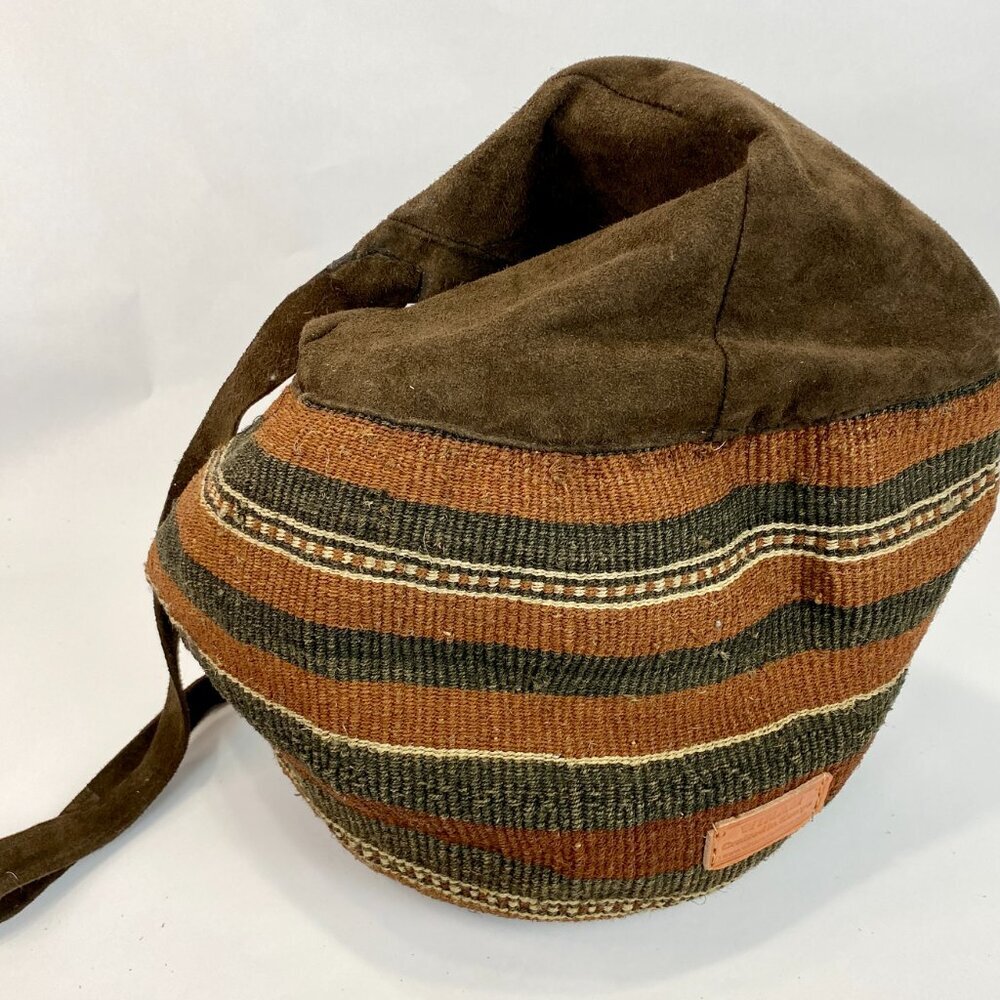 NWOT Kenyan Baobab Suede Leather Backpack Large - Picture 4 of 5